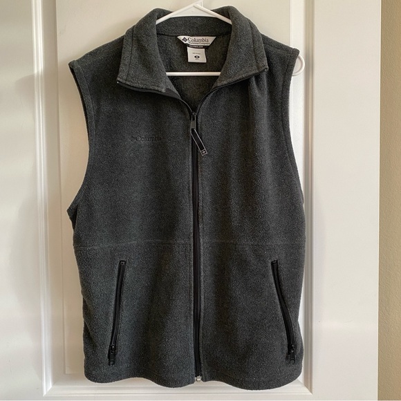 Columbia Dark Grey Fleece Sweater Vest 100% Polyester Size M - Picture 2 of 11